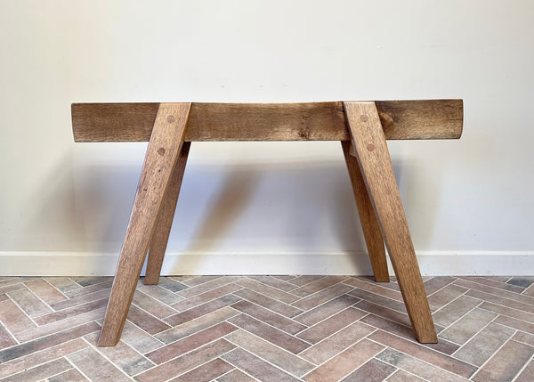Jointed Oak Trestle Bench