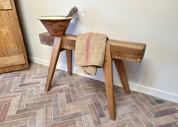 Jointed Oak Trestle Bench