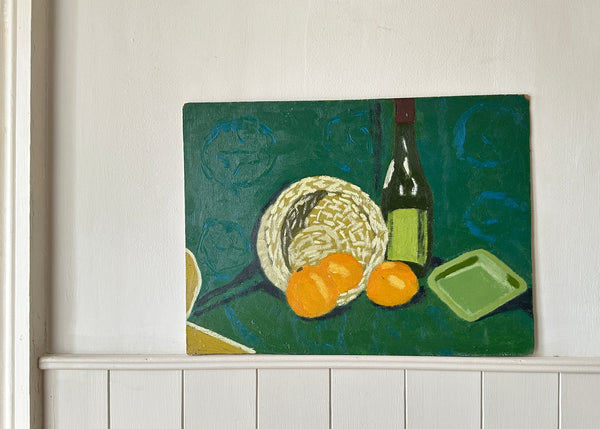 Modernist Tablescape Oil on Board