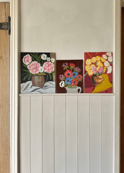 Pink Flower Still Life Painting