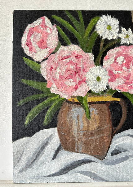 Pink Flower Still Life Painting