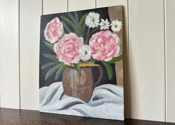 Pink Flower Still Life Painting