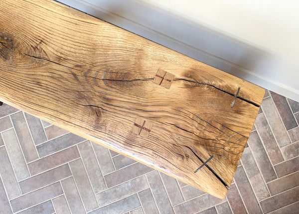 Jointed Oak Pig Bench