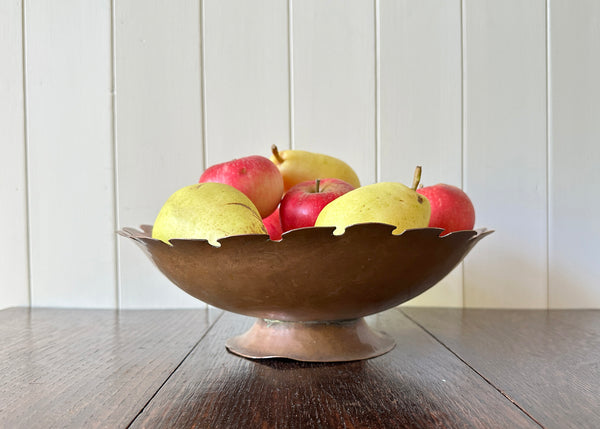Hammered Copper Pedestal Bowl