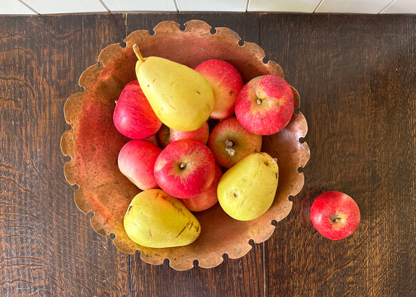 Hammered Copper Pedestal Bowl
