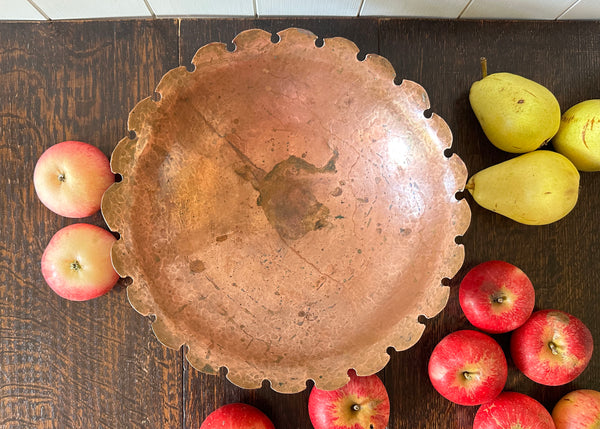 Hammered Copper Pedestal Bowl