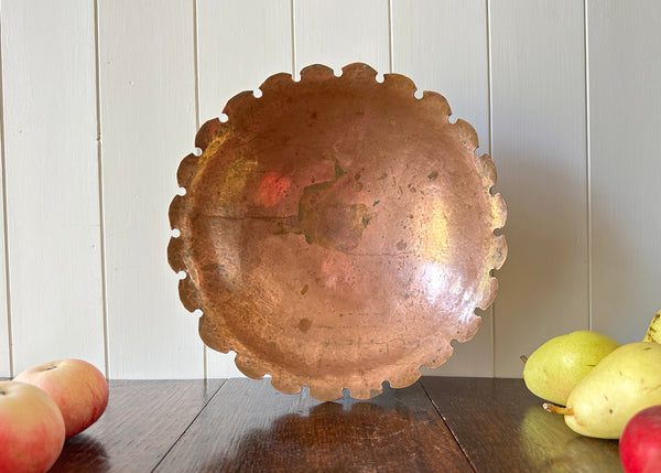 Hammered Copper Pedestal Bowl
