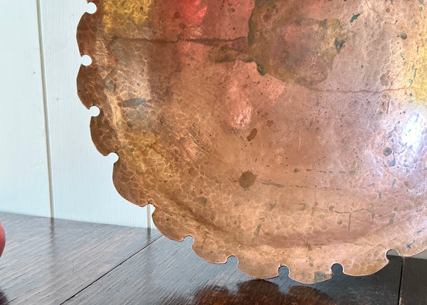 Hammered Copper Pedestal Bowl