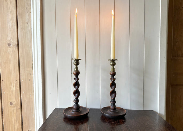 Pair of Barley Twist Candlesticks