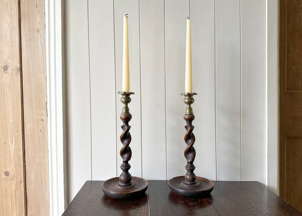 Pair of Barley Twist Candlesticks