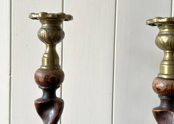Pair of Barley Twist Candlesticks