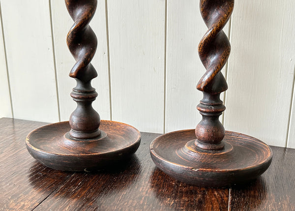 Pair of Barley Twist Candlesticks