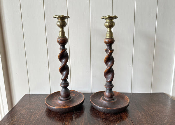 Pair of Barley Twist Candlesticks