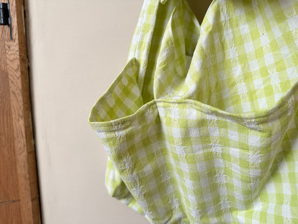 Repurposed Gingham Tablecloth Bow Bag