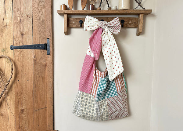 Patchwork Bow Bag - Adjustable Tote