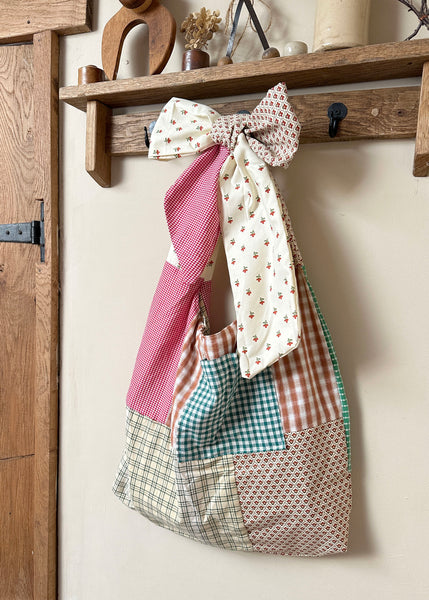 Patchwork Bow Bag - Adjustable Tote
