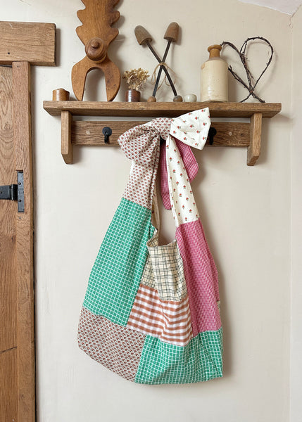 Patchwork Bow Bag - Adjustable Tote