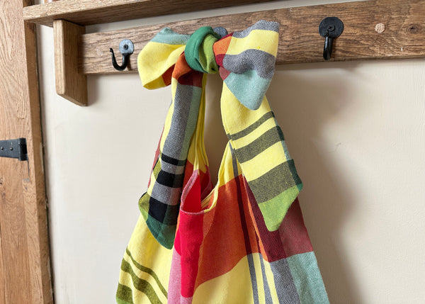 Repurposed Vintage Tablecloth Bow Bag