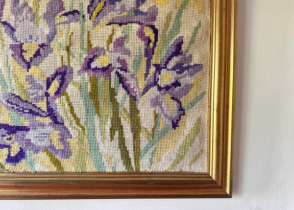 Iris Needlepoint Embroidery Art