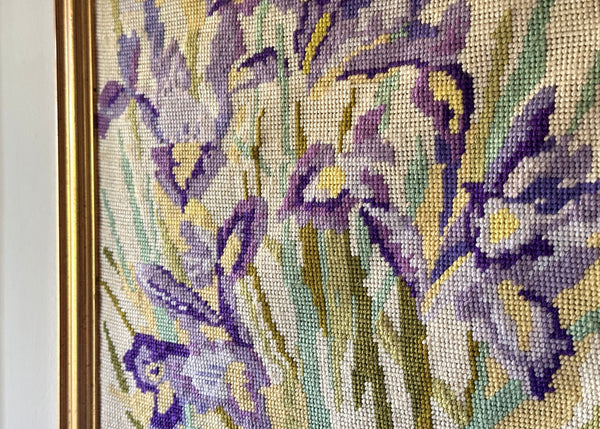 Iris Needlepoint Embroidery Art