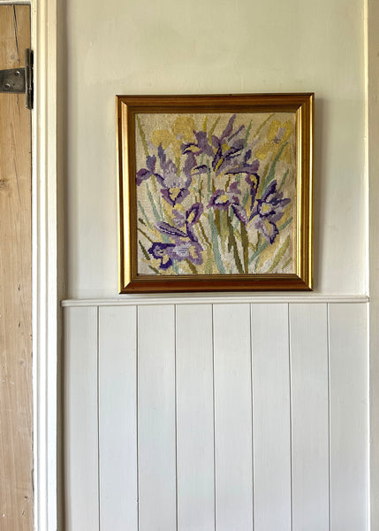 Iris Needlepoint Embroidery Art