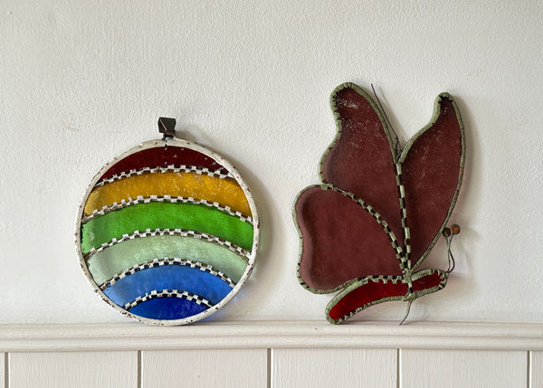 Red Butterfly Glass Sun Catcher