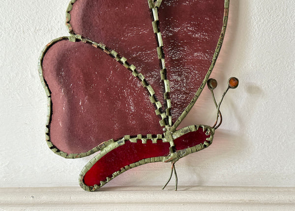 Red Butterfly Glass Sun Catcher