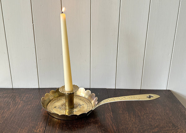 Engraved Brass Candle Holder