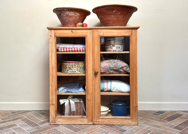 Glazed Pitch Pine Cabinet