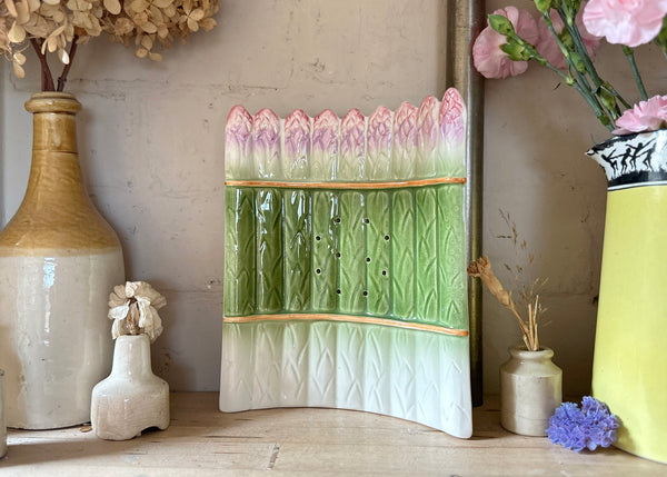 Asparagus Serving Dish & Pottery Strainer