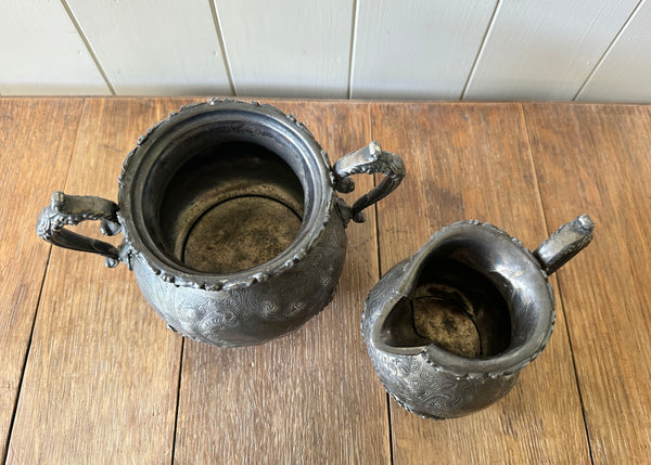 Victorian Sugar Pot & Milk Creamer