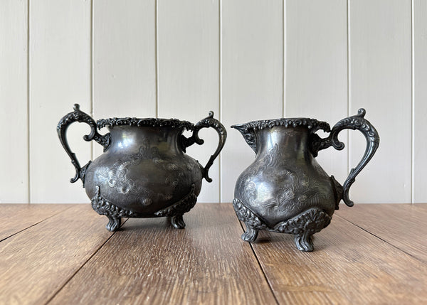Victorian Sugar Pot & Milk Creamer