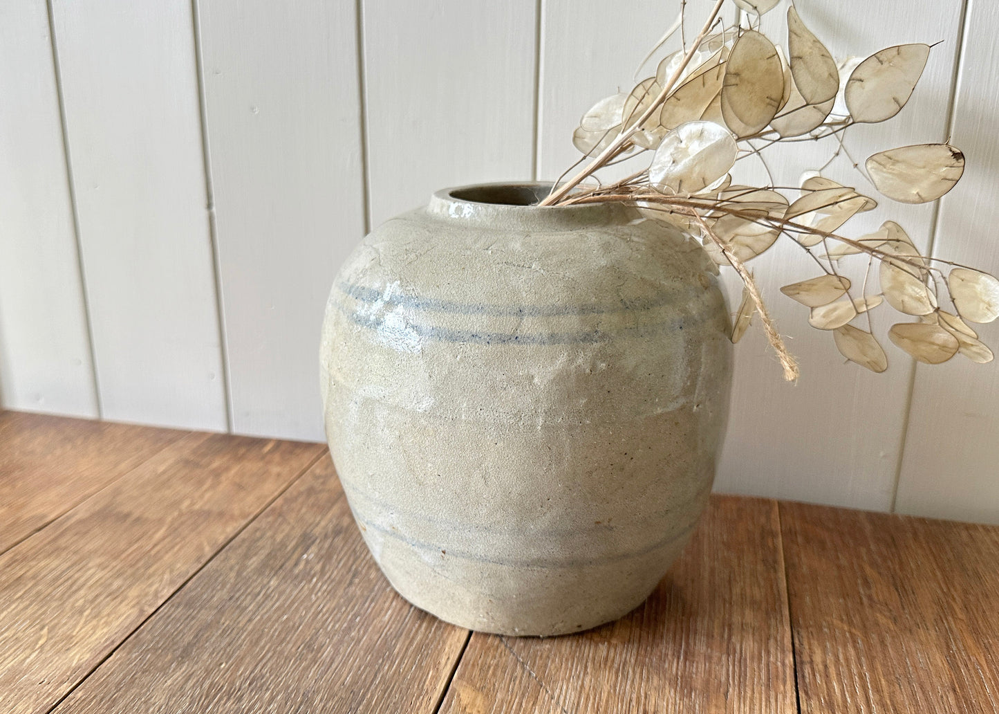 Striped Chinese Ginger Jar