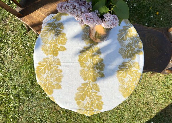 Oak & Acorn- Reworked Tablecloth