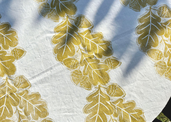 Oak & Acorn- Reworked Tablecloth