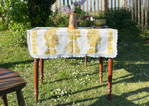 Oak & Acorn- Reworked Tablecloth