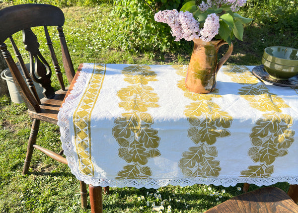 Oak & Acorn- Reworked Tablecloth