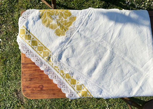 Oak & Acorn- Reworked Tablecloth