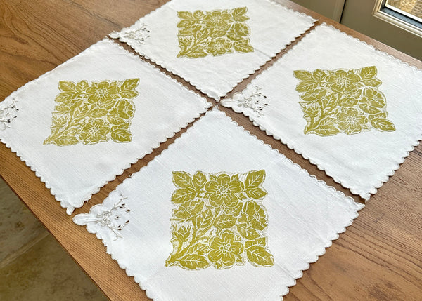 Wild Rose- x4 Reworked Napkins