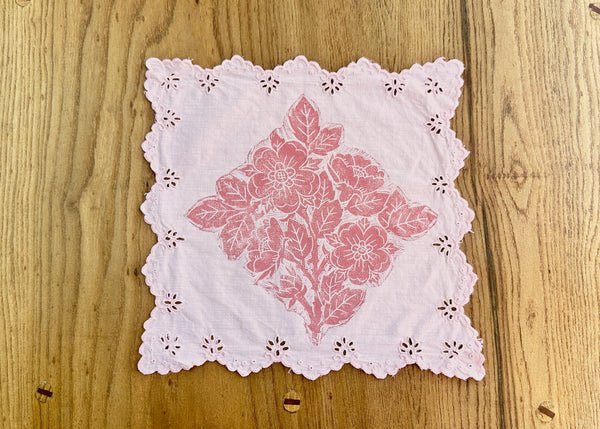 Pink Wild Rose- x4 Reworked Napkins