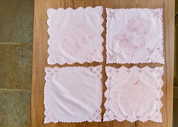 Pink Wild Rose- x4 Reworked Napkins