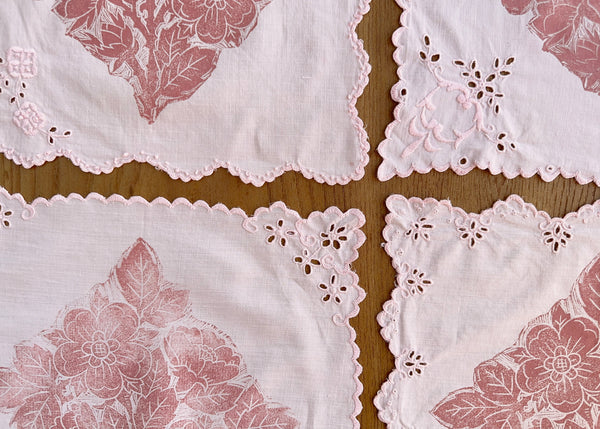 Pink Wild Rose- x4 Reworked Napkins
