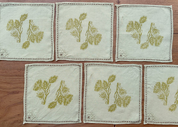 Simple Rose- x6 Reworked Napkins