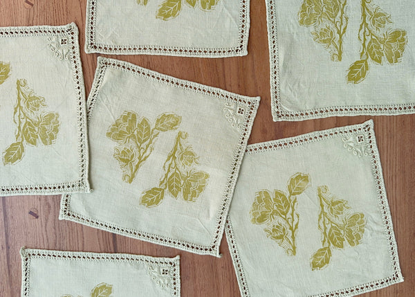 Simple Rose- x6 Reworked Napkins