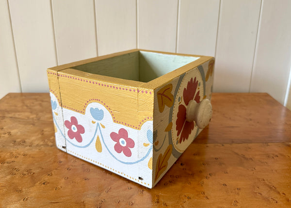 Red Flowers - Painted Wooden Drawer
