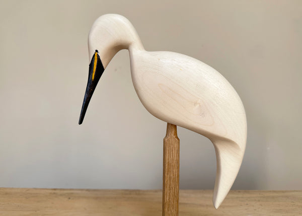 Hand Carved Snowy Egret