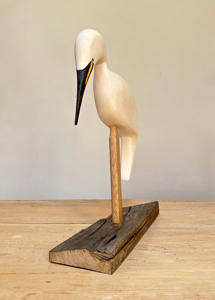 Hand Carved Snowy Egret