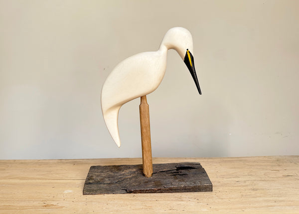Hand Carved Snowy Egret