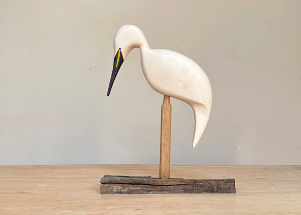 Hand Carved Snowy Egret