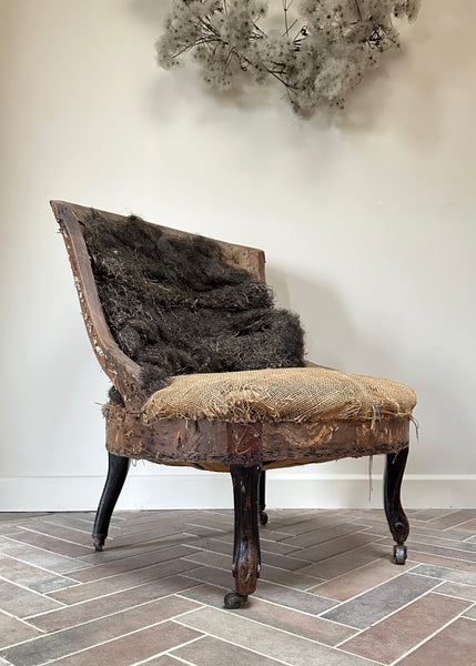 French Deconstructed Slipper Chair